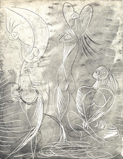 Pablo Picasso, Femme Assise Et Deux Danseuses (Bloch 361A-E; Baer 683-688; Cramer 38), La