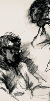 Ian Hornak, Female And Male Figure Study, 1963, Original Drawing