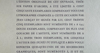 Jean Lurat, Le Sagitaire (Sagittarius), Les Signes Du Zodiaque, Lithograph