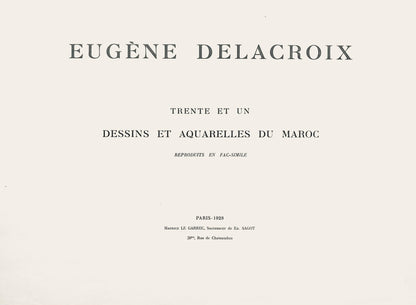 Eugne Delacroix, Composition, Trente Et Un Dessins Et Aquarelles Du Maroc, Lithograph