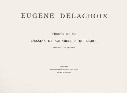 Eugne Delacroix, Composition, Trente Et Un Dessins Et Aquarelles Du Maroc, Lithograph