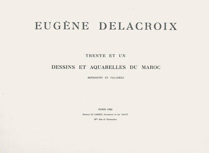 Lithograph - Eugne Delacroix - Composition - Trente et un Dessins et Aquarelles du Maroc