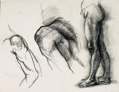 Ian Hornak, Renaissance Male Nude Figure Study, 1963, Original Drawing