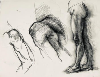 Ian Hornak, Renaissance Male Nude Figure Study, 1963, Original Drawing
