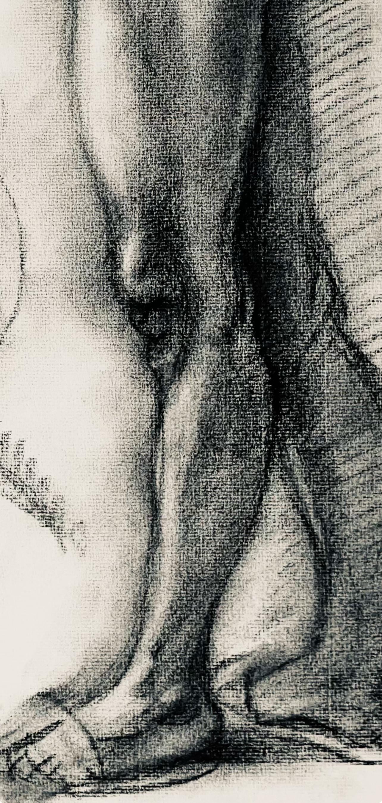 Ian Hornak, Renaissance Male Nude Figure Study, 1963, Original Drawing