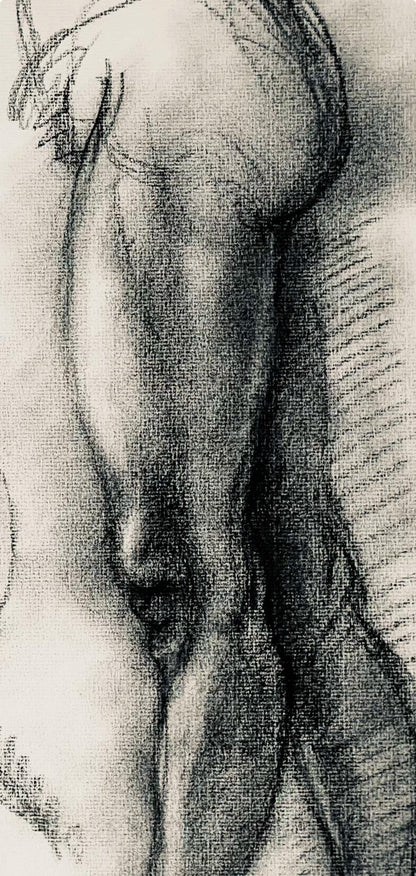 Ian Hornak, Renaissance Male Nude Figure Study, 1963, Original Drawing