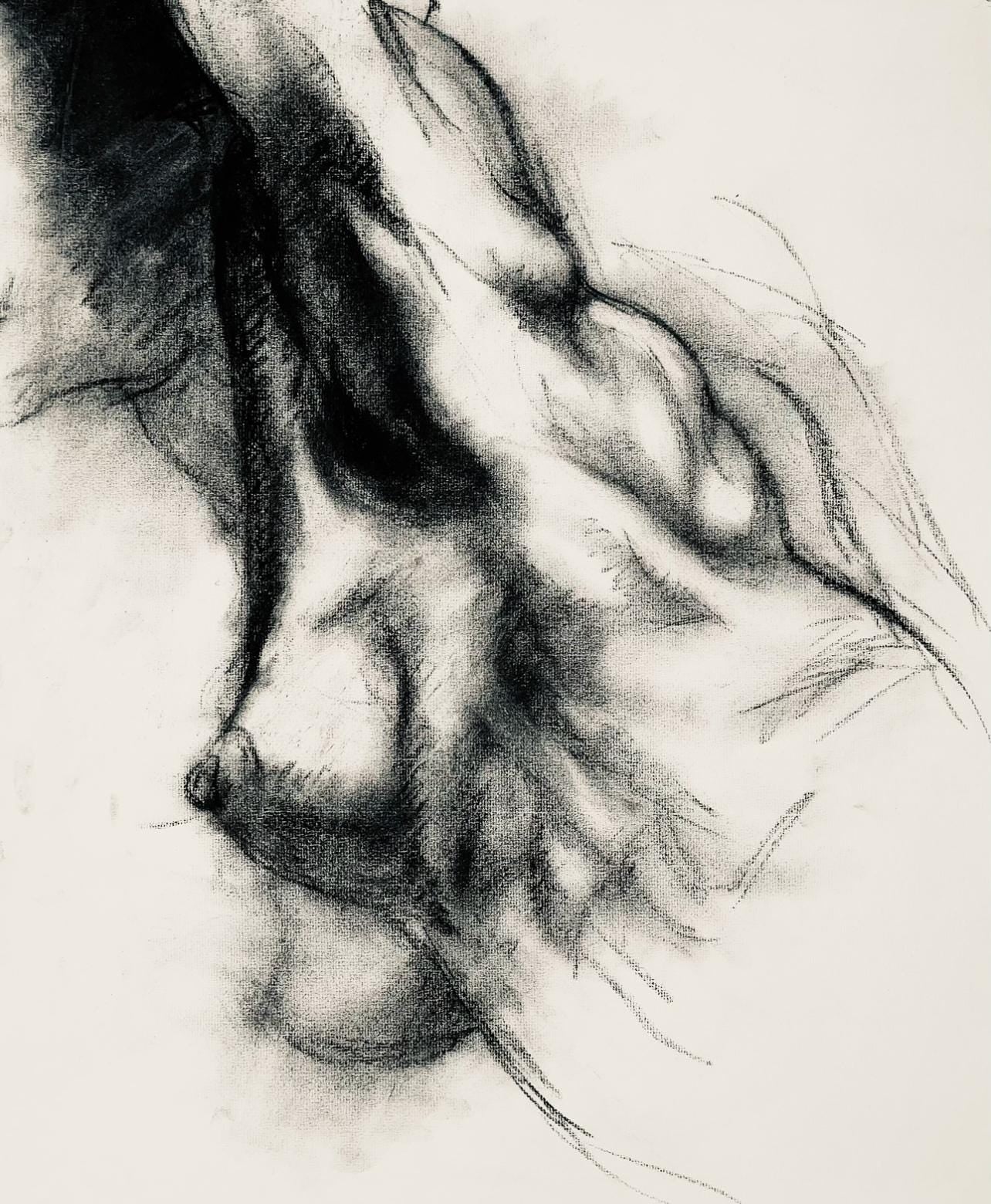 Ian Hornak, Renaissance Female Nude Figure Study, 1963, Original Drawing