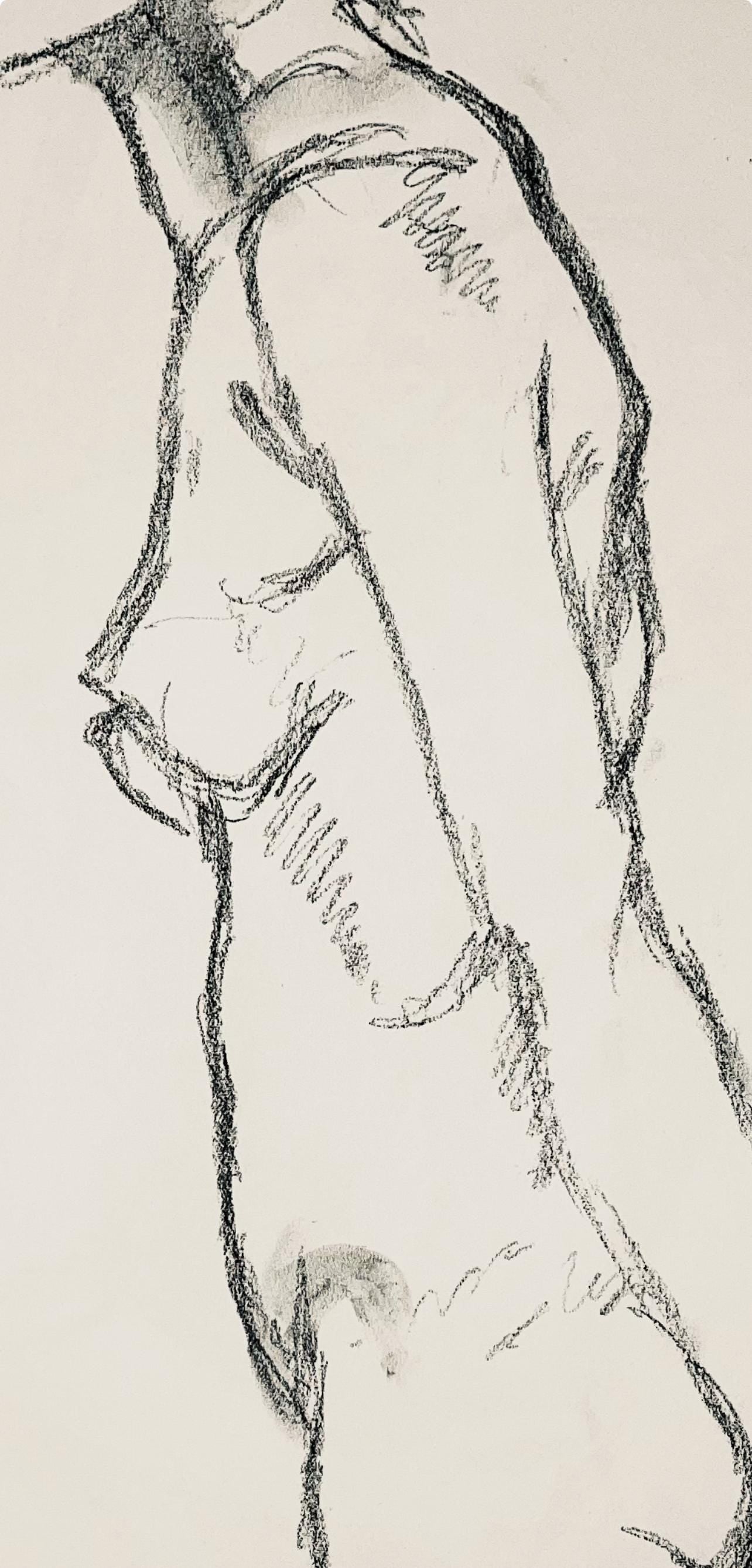 Ian Hornak, Renaissance Female Nude Figure Study, 1963, Original Drawing