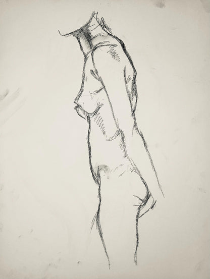 Ian Hornak, Renaissance Female Nude Figure Study, 1963, Original Drawing