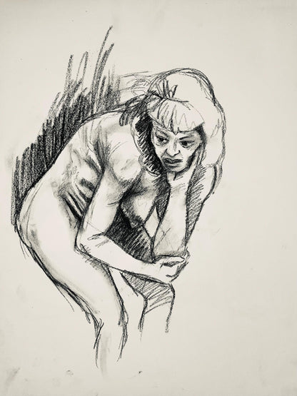 Ian Hornak, Renaissance Female Nude Figure Study, 1963, Original Drawing