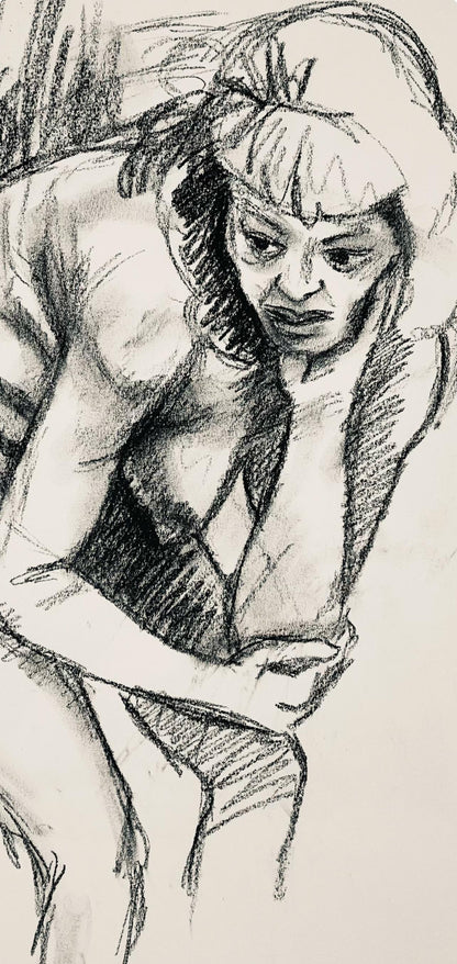 Ian Hornak, Renaissance Female Nude Figure Study, 1963, Original Drawing