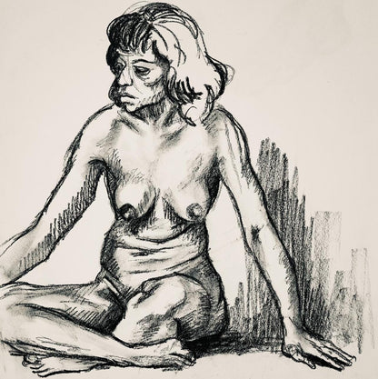 Ian Hornak, Renaissance Female Nude Figure Study, 1963, Original Drawing