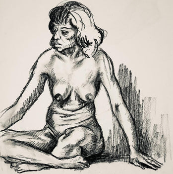 Ian Hornak, Renaissance Female Nude Figure Study, 1963, Original Drawing