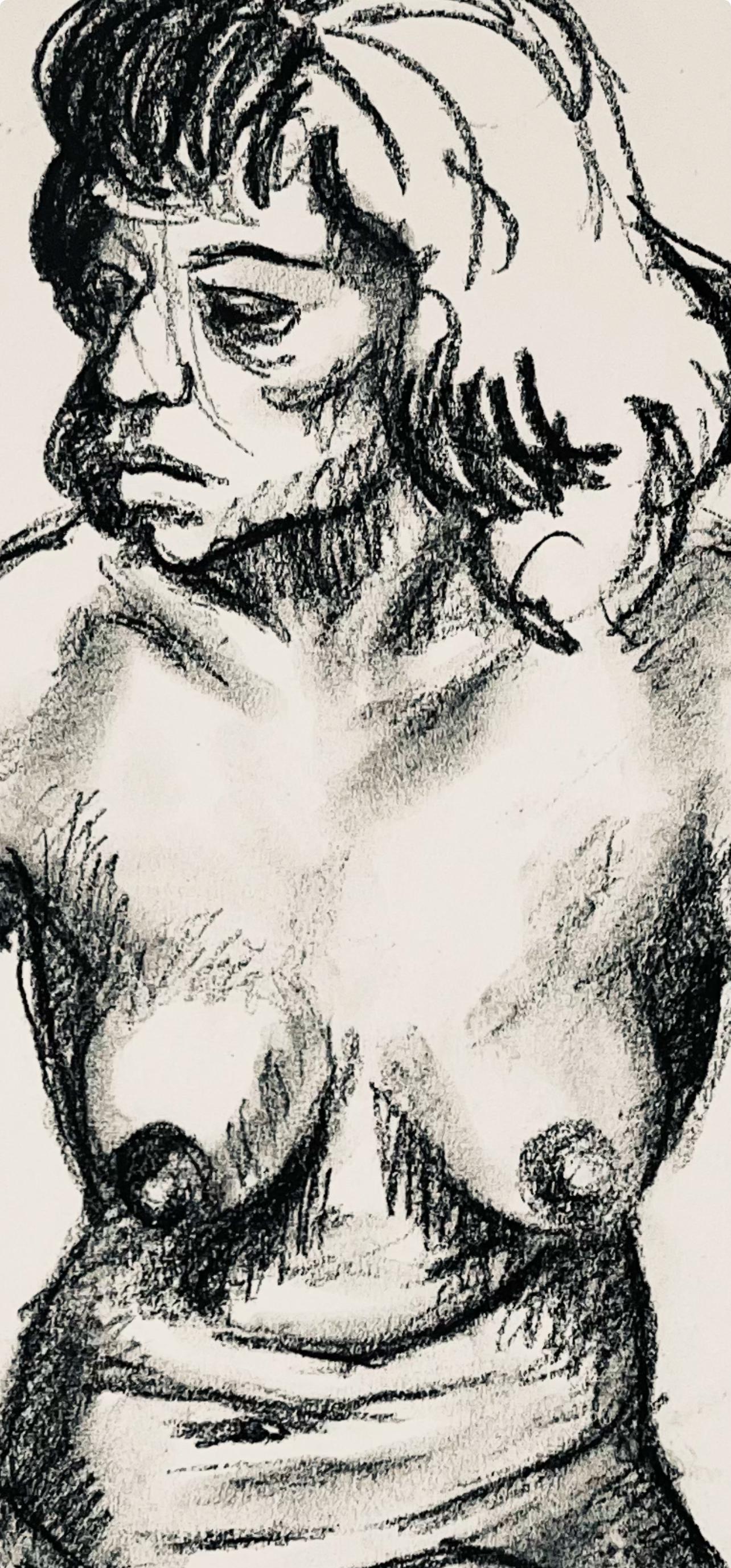 Ian Hornak, Renaissance Female Nude Figure Study, 1963, Original Drawing