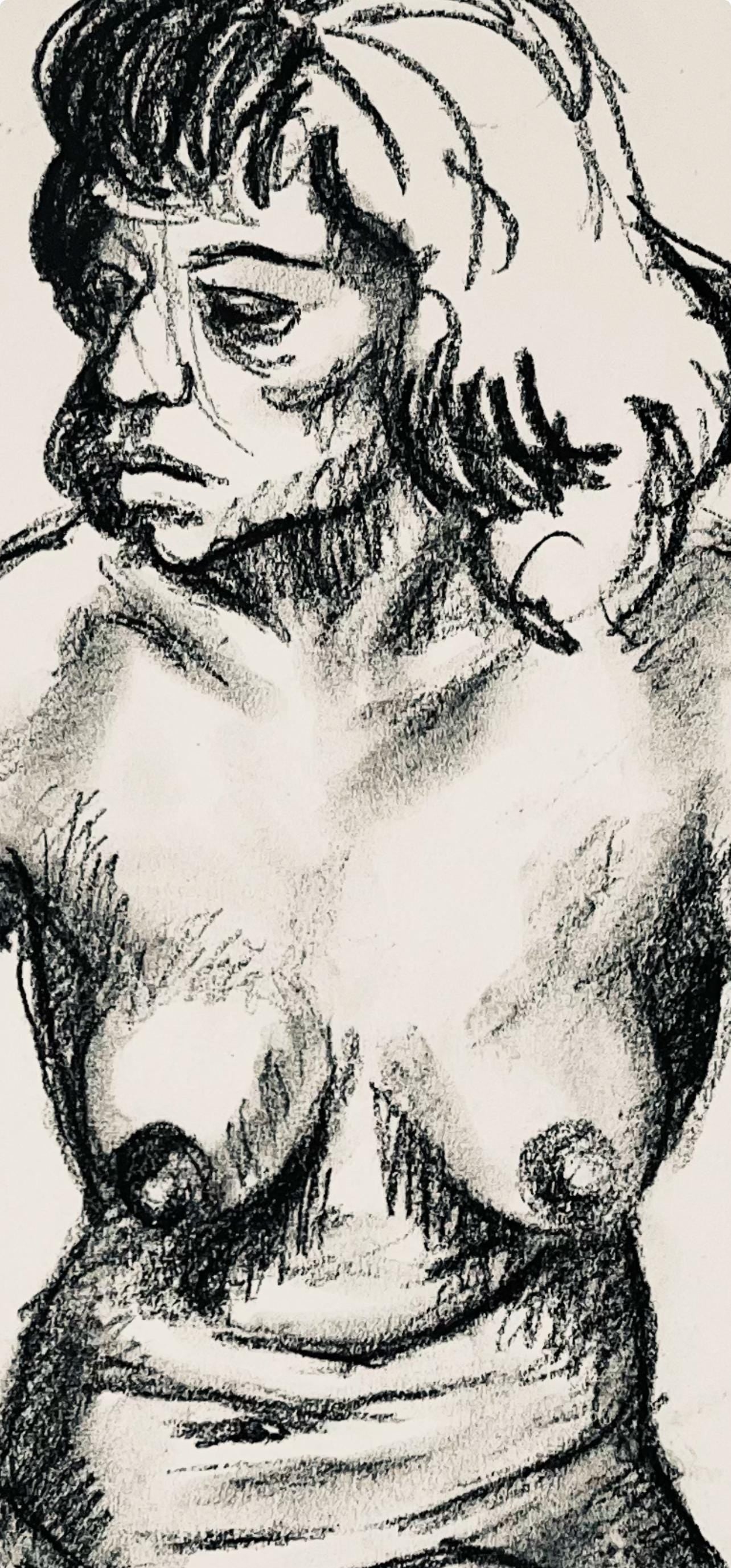 Ian Hornak, Renaissance Female Nude Figure Study, 1963, Original Drawing