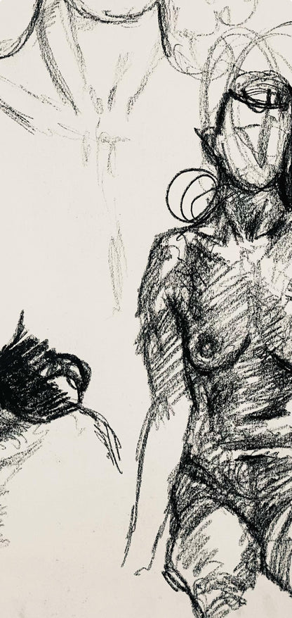 Ian Hornak, Renaissance Female Nude Figure Study, 1963, Original Drawing