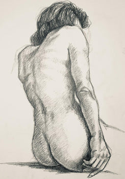 Ian Hornak, Renaissance Female Nude Figure Study, 1963, Original Drawing