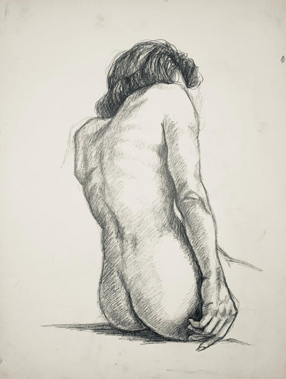 Ian Hornak, Renaissance Female Nude Figure Study, 1963, Original Drawing