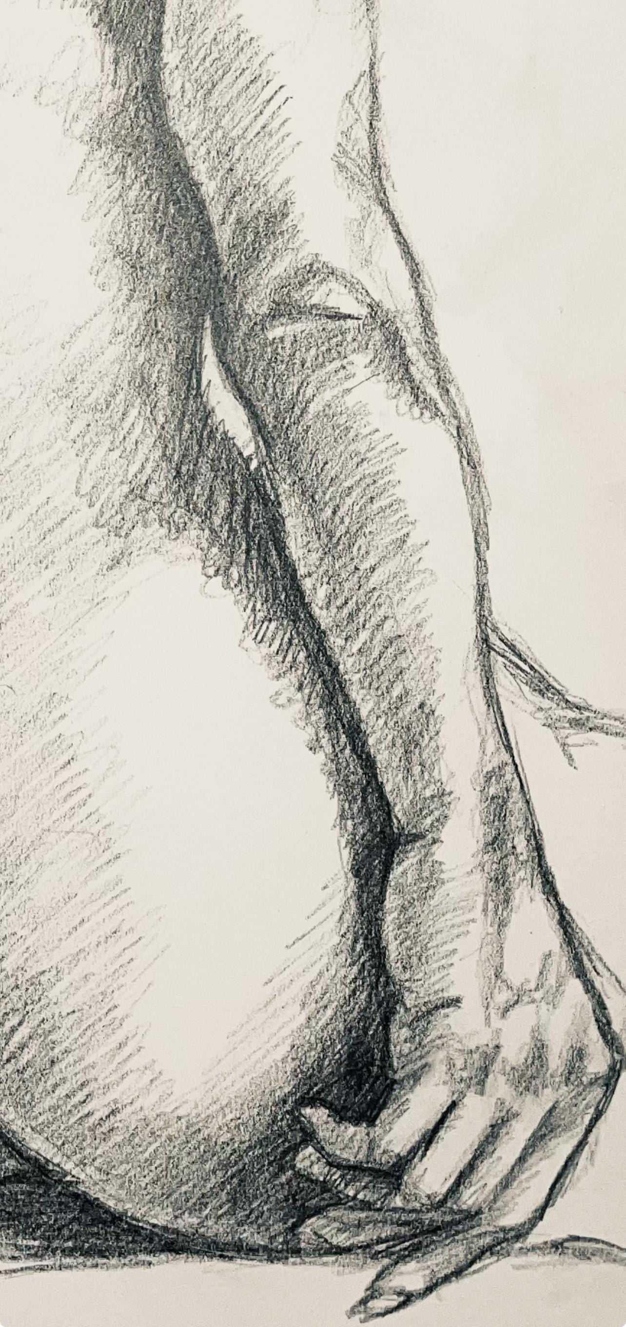 Ian Hornak, Renaissance Female Nude Figure Study, 1963, Original Drawing