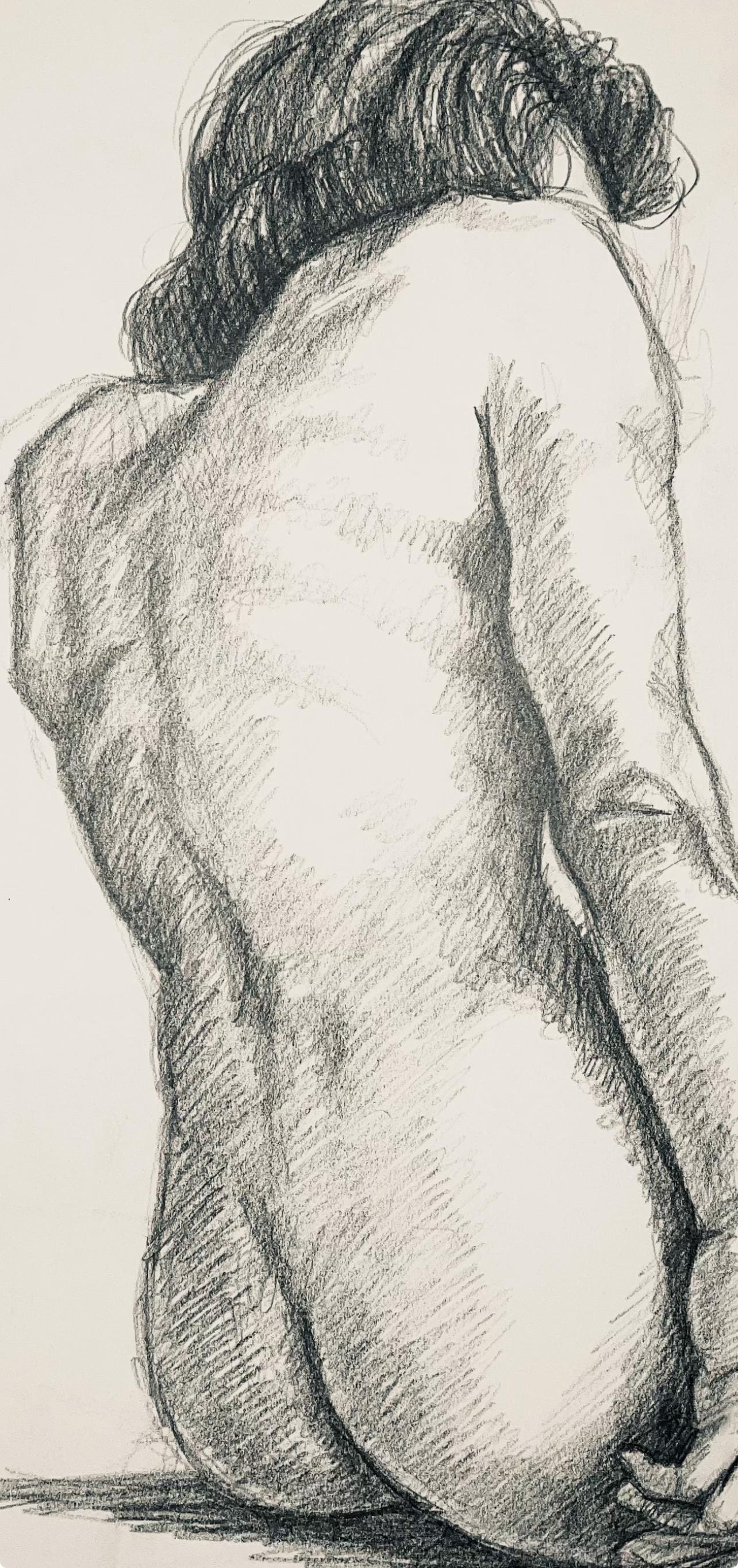 Ian Hornak, Renaissance Female Nude Figure Study, 1963, Original Drawing