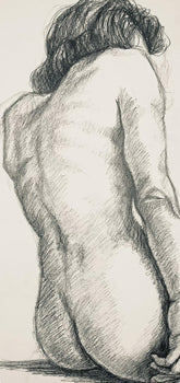 Ian Hornak, Renaissance Female Nude Figure Study, 1963, Original Drawing