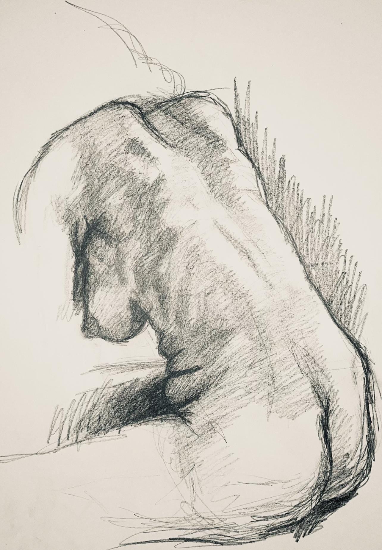 Ian Hornak, Renaissance Female Nude Figure Study, 1963, Original Drawing