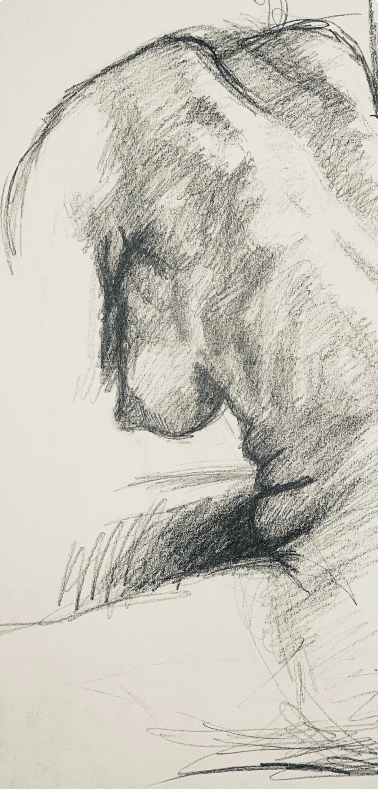 Ian Hornak, Renaissance Female Nude Figure Study, 1963, Original Drawing