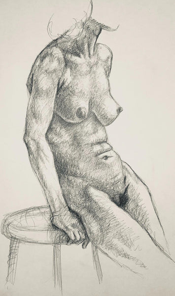 Ian Hornak, Renaissance Female Nude Figure Study, 1963, Original Drawing
