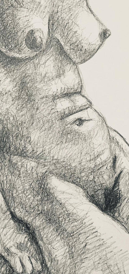 Ian Hornak, Renaissance Female Nude Figure Study, 1963, Original Drawing