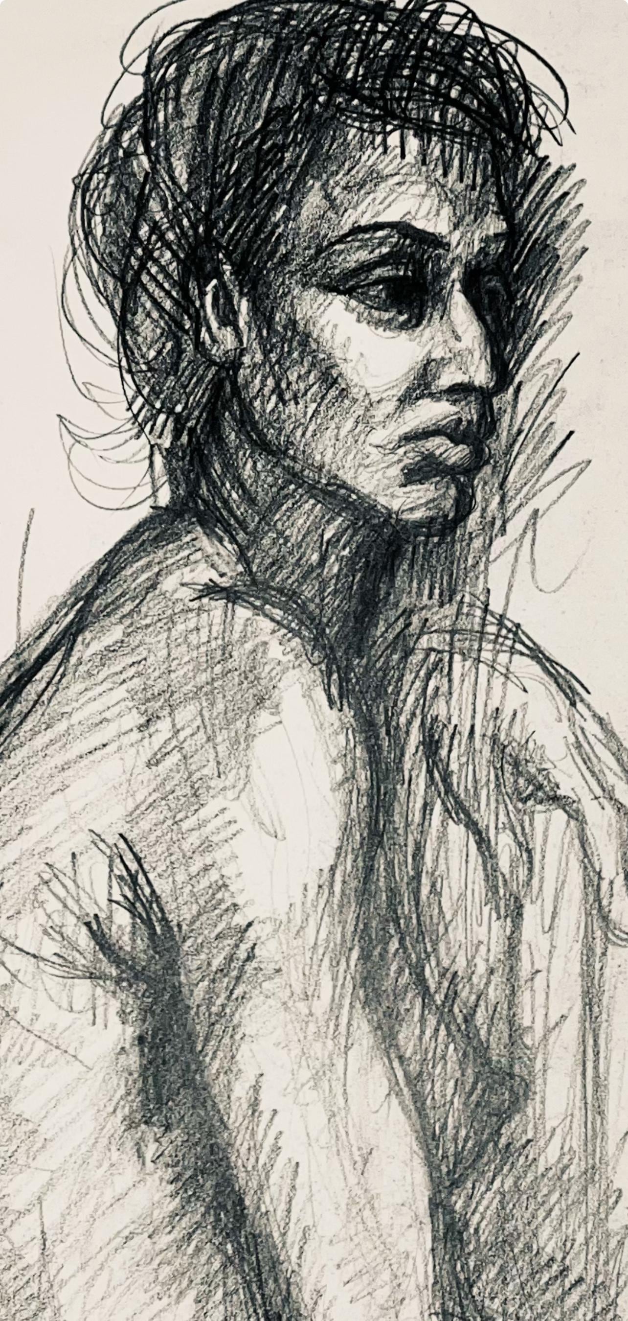 Ian Hornak, Renaissance Female Nude Figure Study, 1963, Original Drawing