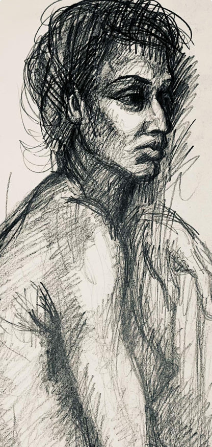Ian Hornak, Renaissance Female Nude Figure Study, 1963, Original Drawing