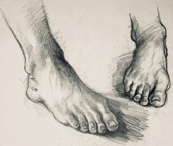 Ian Hornak, Renaissance Foot Study, 1963, Original Drawing