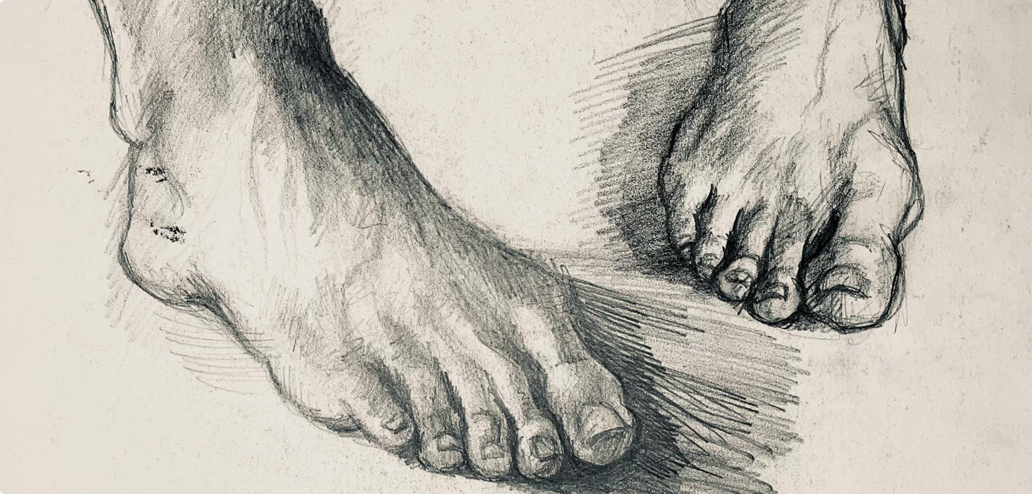Ian Hornak, Renaissance Foot Study, 1963, Original Drawing