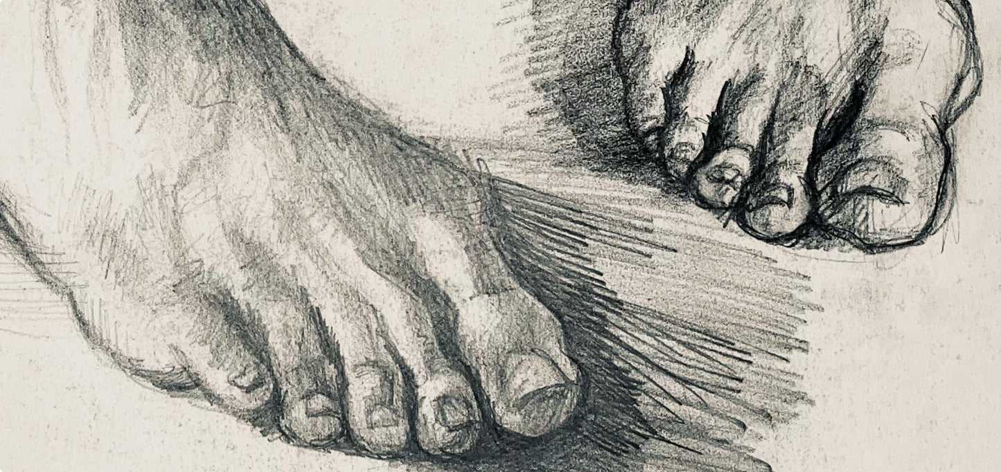 Ian Hornak, Renaissance Foot Study, 1963, Original Drawing