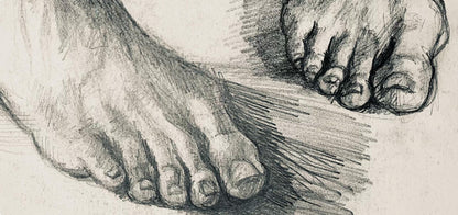Ian Hornak, Renaissance Foot Study, 1963, Original Drawing