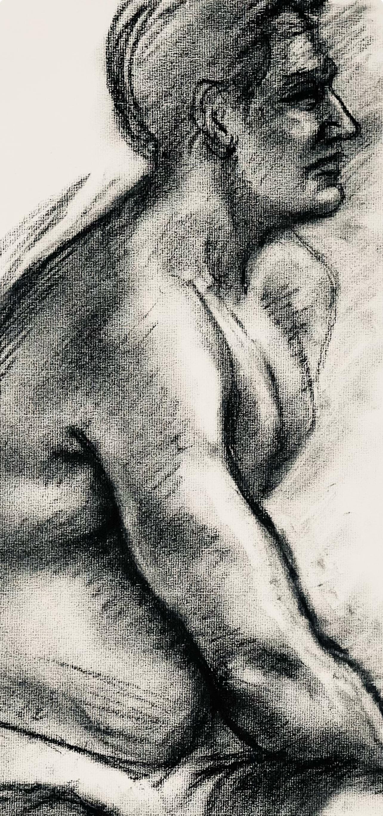 Ian Hornak, Renaissance Male Nude Figure Study, 1963, Original Drawing