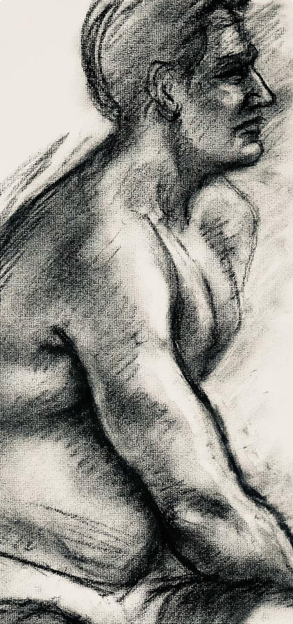 Ian Hornak, Renaissance Male Nude Figure Study, 1963, Original Drawing