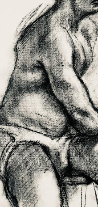 Ian Hornak, Renaissance Male Nude Figure Study, 1963, Original Drawing