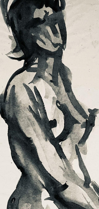 Ian Hornak, Renaissance Female Nude Figure Study, 1963, Original Drawing
