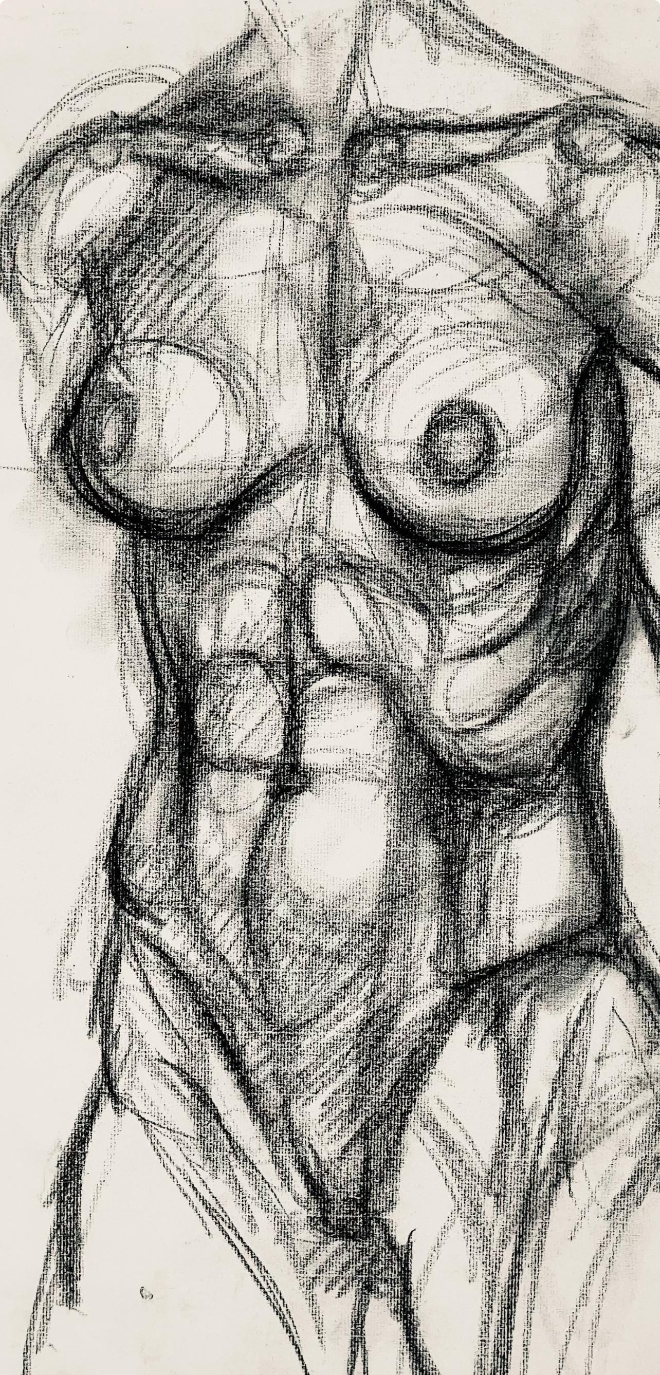 Ian Hornak, Renaissance Female Nude Figure Study, 1963, Original Drawing