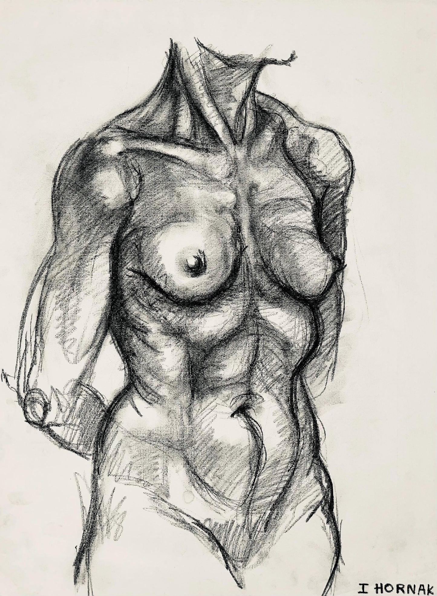 Ian Hornak, Renaissance Female Nude Figure Study, 1963, Original Drawing