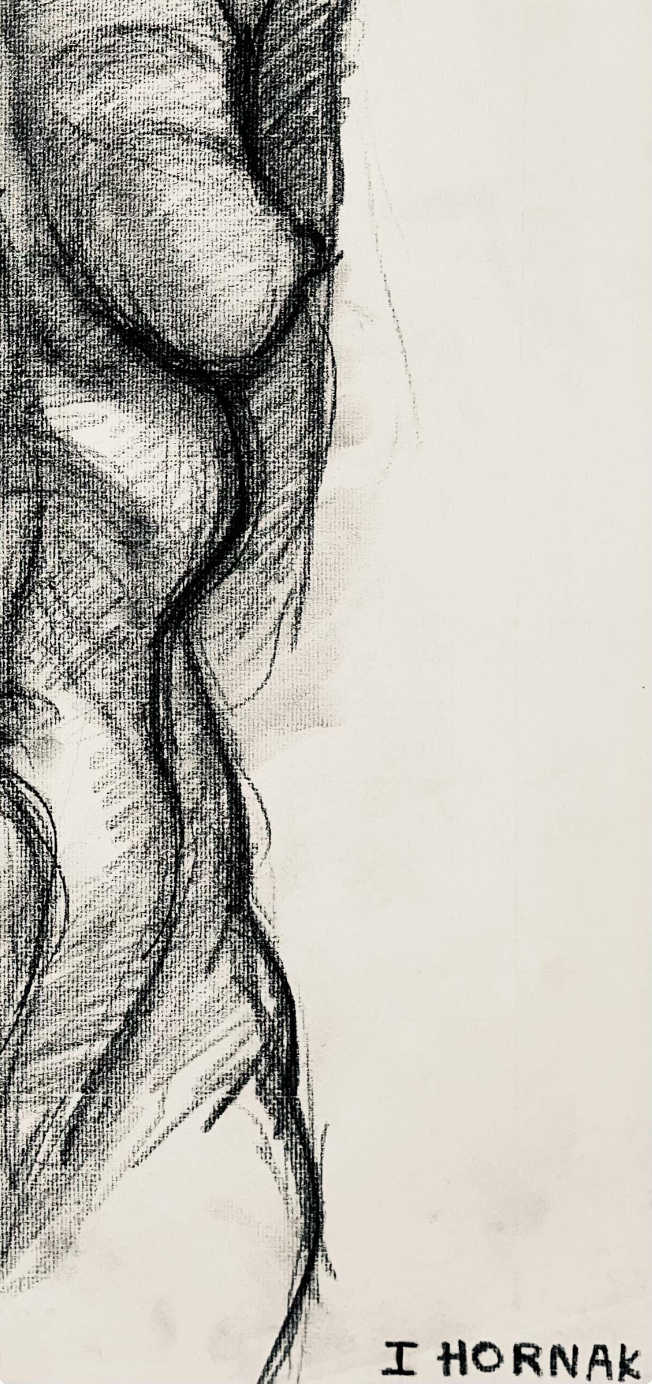 Ian Hornak, Renaissance Female Nude Figure Study, 1963, Original Drawing