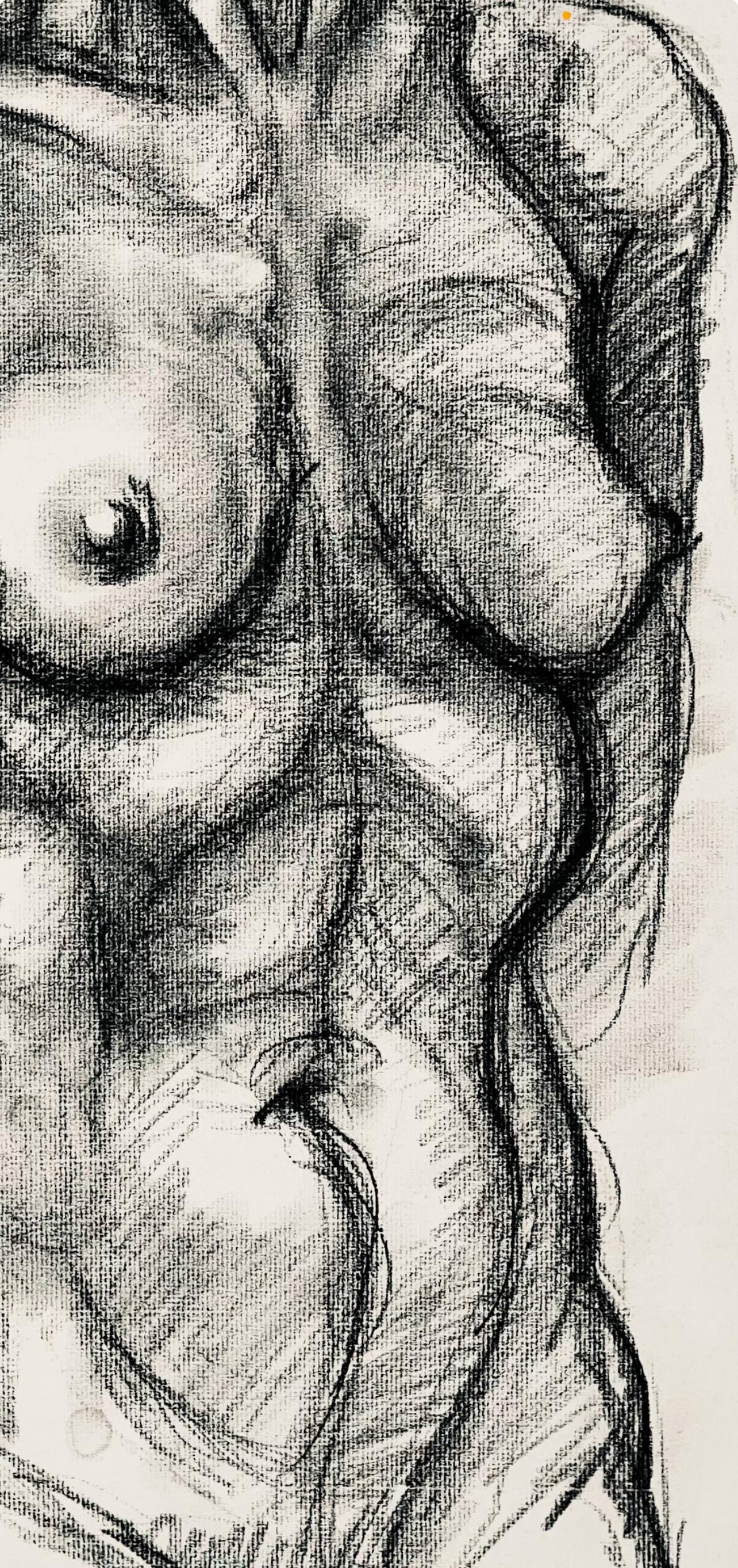 Ian Hornak, Renaissance Female Nude Figure Study, 1963, Original Drawing