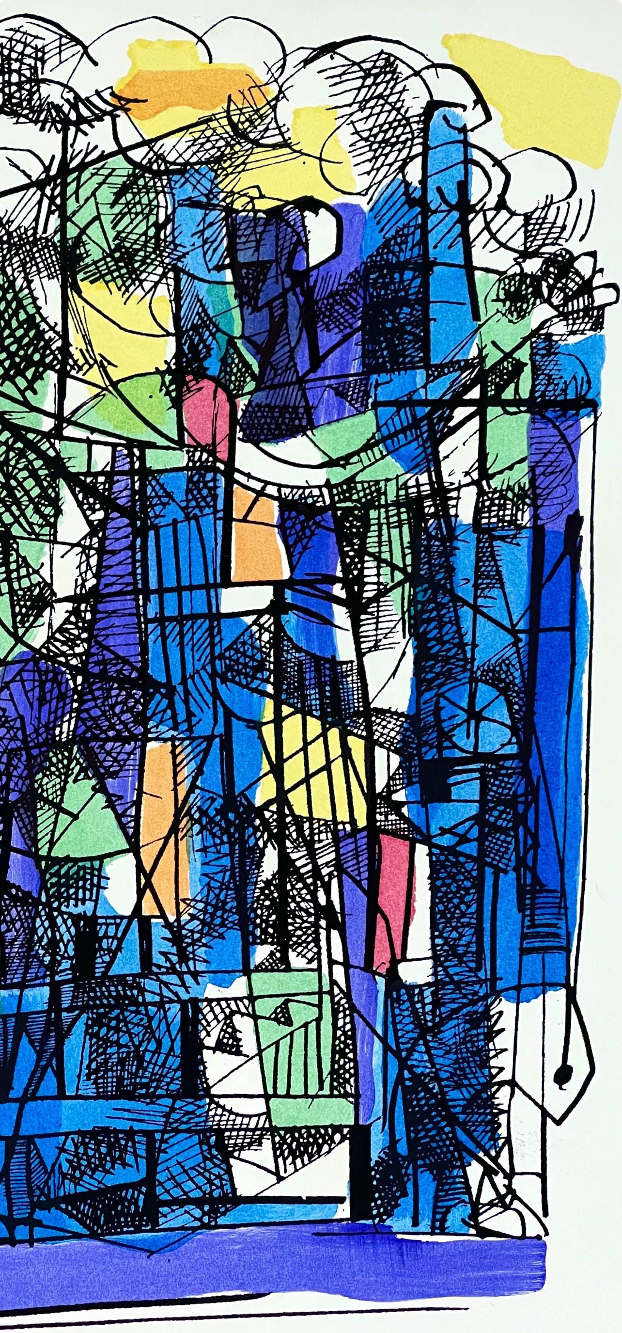 Abraham Rattner, Study For Window Cleaner, Lithograph