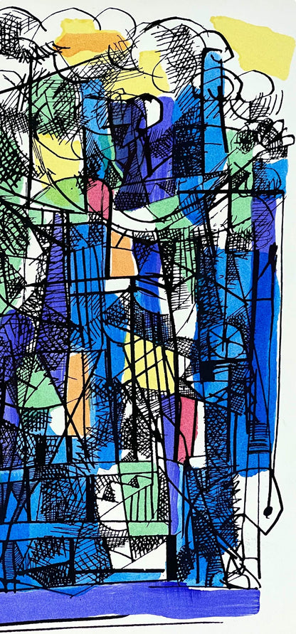 Abraham Rattner, Study For Window Cleaner, Lithograph