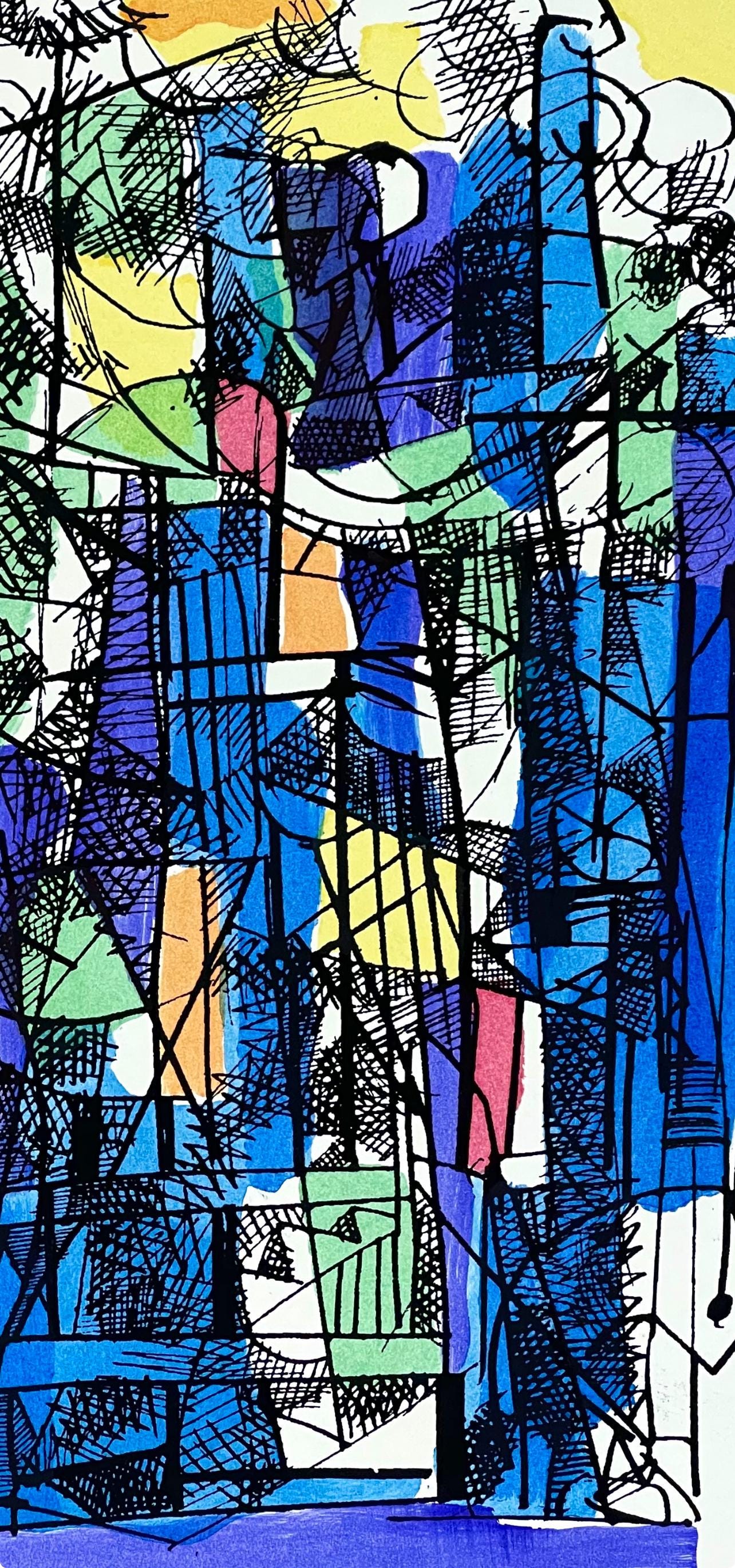 Abraham Rattner, Study For Window Cleaner, Lithograph