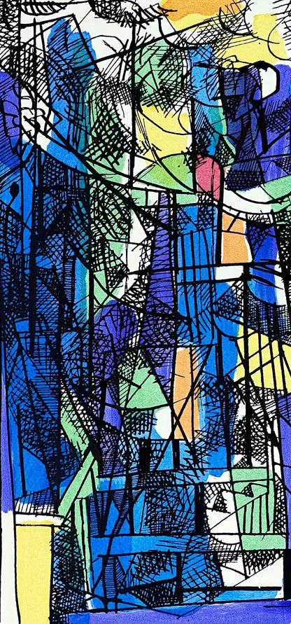 Abraham Rattner, Study For Window Cleaner, Lithograph