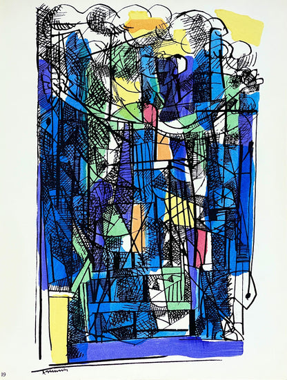 Abraham Rattner, Study For Window Cleaner, Lithograph