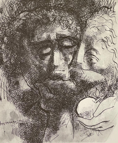 Abraham Rattner, Adam And Eve, Lithograph