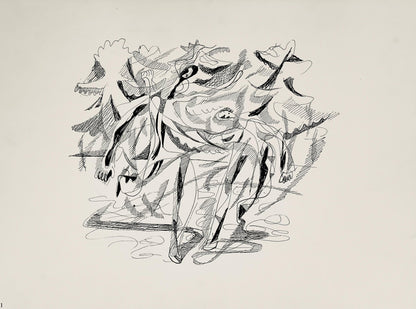 Abraham Rattner, Skaters, Lithograph